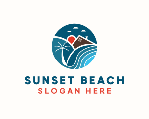 Sunset Beach House Property logo design