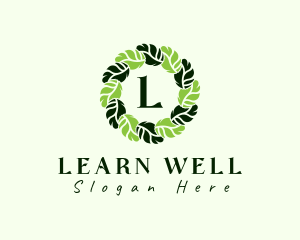 Leaf Wreath Wellness logo design