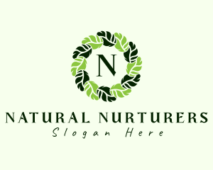 Leaf Wreath Wellness logo design