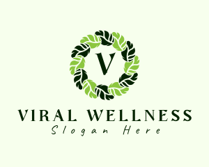 Leaf Wreath Wellness logo design