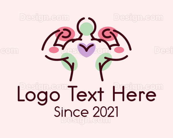 Colorful Muscular Outline Logo