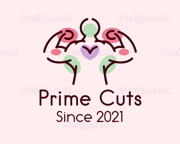 Colorful Muscular Outline Logo