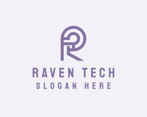 Modern Digital Tech Letter R logo design