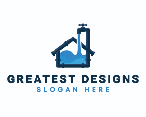 Faucet Tap Plumbing logo design