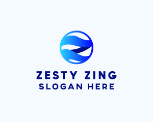 Globe Wave Letter Z logo design