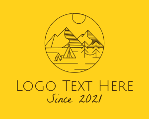 Volcano - Campsite Mountain Outdoors logo design