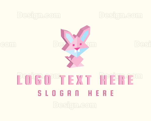 Isometric Bunny Rabbit Logo