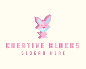 Isometric Bunny Rabbit logo design