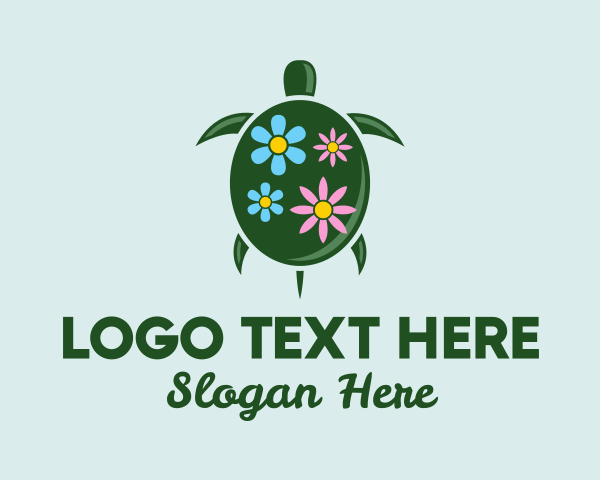 Floral Green Turtle logo