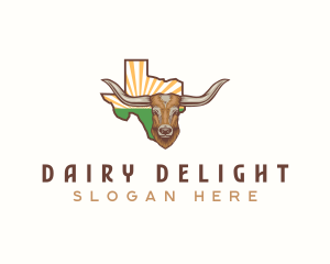 Longhorn Cattle Texas logo design