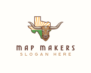 Longhorn Cattle Texas logo design