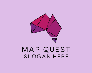 Geometric Australia Map  logo design