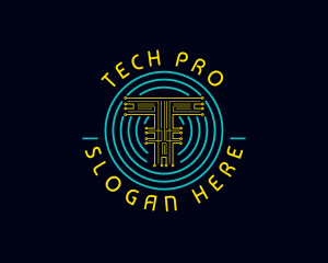 Crypto Tech Letter T logo design