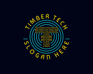 Crypto Tech Letter T logo design