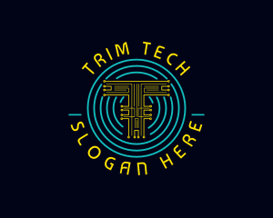 Crypto Tech Letter T logo design