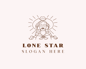 Western Cowgirl Woman logo design