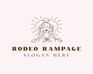 Western Cowgirl Woman logo design