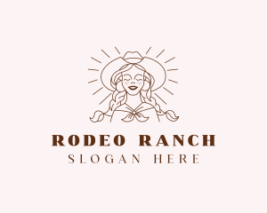 Western Cowgirl Woman logo