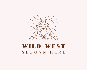 Western Cowgirl Woman logo