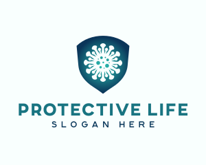 Virus Shield Protect logo design