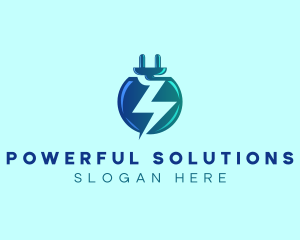 Electric Plug Lightning logo design