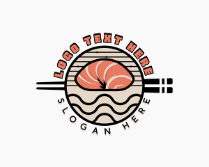 Salmon Sushi Cuisine Logo