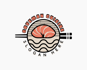 Salmon Sushi Cuisine logo design