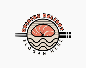 Salmon Sushi Cuisine logo design