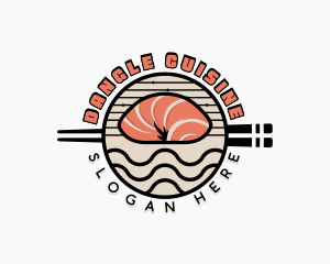 Salmon Sushi Cuisine logo design