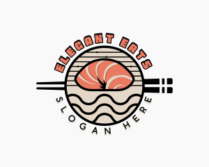 Salmon Sushi Cuisine logo design