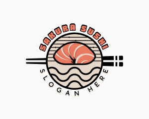 Salmon Sushi Cuisine logo design