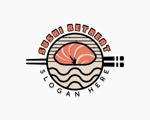 Salmon Sushi Cuisine logo design