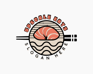 Salmon Sushi Cuisine logo design