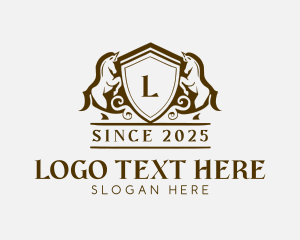 Horse Equestrian Shield logo