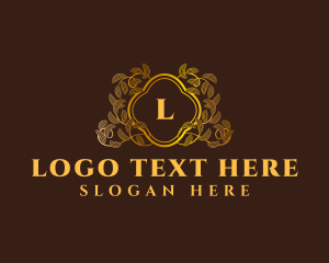 Elegant Leaf Wreath logo