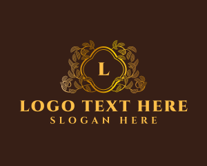 Elegant Leaf Wreath Logo