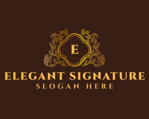 Elegant Leaf Wreath logo design