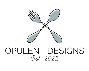 Spoon Fork Food Utensil logo design