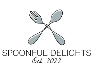 Spoon Fork Food Utensil logo design