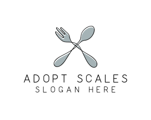 Spoon Fork Food Utensil logo design