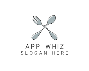 Spoon Fork Food Utensil logo design