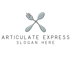 Spoon Fork Food Utensil logo design