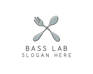 Spoon Fork Food Utensil logo design