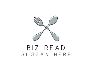 Spoon Fork Food Utensil logo design