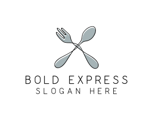 Spoon Fork Food Utensil logo design