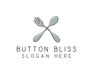 Spoon Fork Food Utensil logo design