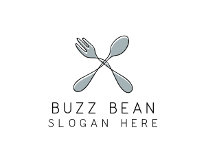 Spoon Fork Food Utensil logo design