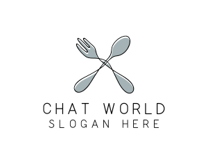 Spoon Fork Food Utensil logo design