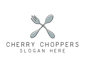 Spoon Fork Food Utensil logo design