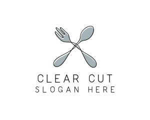 Spoon Fork Food Utensil logo design